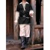 imageRuncati Mens Medieval Costume Halloween Renaissance Tunic Viking Knight Pirate Warrior LARP ShirtsBlack