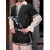imageRuncati Mens Medieval Costume Halloween Renaissance Tunic Viking Knight Pirate Warrior LARP ShirtsBlack