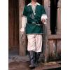 imageRuncati Mens Medieval Costume Halloween Renaissance Tunic Viking Knight Pirate Warrior LARP ShirtsGreen