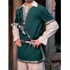 imageRuncati Mens Medieval Costume Halloween Renaissance Tunic Viking Knight Pirate Warrior LARP ShirtsGreen