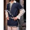 imageRuncati Mens Medieval Costume Halloween Renaissance Tunic Viking Knight Pirate Warrior LARP ShirtsNavy
