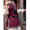 imageRuncati Mens Medieval Costume Halloween Renaissance Tunic Viking Knight Pirate Warrior LARP ShirtsWine Red