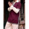 imageRuncati Mens Medieval Costume Halloween Renaissance Tunic Viking Knight Pirate Warrior LARP ShirtsWine Red