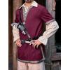imageRuncati Mens Medieval Costume Halloween Renaissance Tunic Viking Knight Pirate Warrior LARP ShirtsWine Red