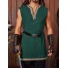 imageRuncati Mens Medieval Costume Pirate Renaissance Sleeveless Tunic Knight Viking Halloween LARP ShirtsArmy Green