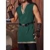 imageRuncati Mens Medieval Costume Pirate Renaissance Sleeveless Tunic Knight Viking Halloween LARP ShirtsArmy Green