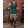 imageRuncati Mens Medieval Costume Pirate Renaissance Sleeveless Tunic Knight Viking Halloween LARP ShirtsArmy Green