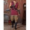 imageRuncati Mens Medieval Costume Pirate Renaissance Sleeveless Tunic Knight Viking Halloween LARP ShirtsBurgundy