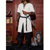 imageRuncati Mens Medieval Pirate Costume Tunic Renaissance Knight Warrior Viking LARP Halloween TopsAbeige