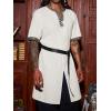 imageRuncati Mens Medieval Pirate Costume Tunic Renaissance Knight Warrior Viking LARP Halloween TopsAbeige