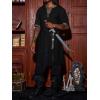 imageRuncati Mens Medieval Pirate Costume Tunic Renaissance Knight Warrior Viking LARP Halloween TopsAblack