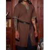 imageRuncati Mens Medieval Pirate Costume Tunic Renaissance Knight Warrior Viking LARP Halloween TopsAbrown