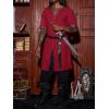 imageRuncati Mens Medieval Pirate Costume Tunic Renaissance Knight Warrior Viking LARP Halloween TopsAdark Red