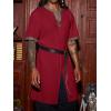 imageRuncati Mens Medieval Pirate Costume Tunic Renaissance Knight Warrior Viking LARP Halloween TopsAdark Red