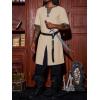 imageRuncati Mens Medieval Pirate Costume Tunic Renaissance Knight Warrior Viking LARP Halloween TopsAlight Khaki