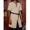 imageRuncati Mens Medieval Pirate Costume Tunic Renaissance Knight Warrior Viking LARP Halloween TopsAlight Khaki