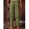 imageRuncati Mens Medieval Pirate Pants Renaissance Ankle Banded Viking Ren Faire Pants Lace Up Halloween Costume TrousersArmy Green