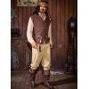 imageRuncati Mens Medieval Pirate Pants Renaissance Ankle Banded Viking Ren Faire Pants Lace Up Halloween Costume TrousersBeige