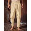 imageRuncati Mens Medieval Pirate Pants Renaissance Ankle Banded Viking Ren Faire Pants Lace Up Halloween Costume TrousersBeige