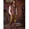imageRuncati Mens Medieval Pirate Pants Renaissance Ankle Banded Viking Ren Faire Pants Lace Up Halloween Costume TrousersBrown