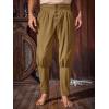 imageRuncati Mens Medieval Pirate Pants Renaissance Ankle Banded Viking Ren Faire Pants Lace Up Halloween Costume TrousersBrown