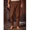imageRuncati Mens Medieval Pirate Pants Renaissance Ankle Banded Viking Ren Faire Pants Lace Up Halloween Costume TrousersCoffee