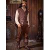 imageRuncati Mens Medieval Pirate Pants Renaissance Ankle Banded Viking Ren Faire Pants Lace Up Halloween Costume TrousersCoffee