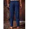imageRuncati Mens Medieval Pirate Pants Renaissance Ankle Banded Viking Ren Faire Pants Lace Up Halloween Costume TrousersNavy Blue