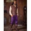 imageRuncati Mens Medieval Pirate Pants Renaissance Ankle Banded Viking Ren Faire Pants Lace Up Halloween Costume TrousersPurple