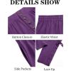 imageRuncati Mens Medieval Pirate Pants Renaissance Ankle Banded Viking Ren Faire Pants Lace Up Halloween Costume TrousersPurple