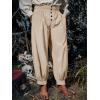 imageRuncati Mens Medieval Pirate Pants Renaissance Viking Knicker Colonial Halloween Cotton Gothic Costume TrousersLight Khaki