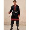 imageRuncati Mens Medieval Pirate Shirt Renaissance Viking Knight Warrior Tunic Tops Lace Up LARP Halloween CostumeBlack