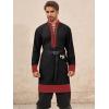 imageRuncati Mens Medieval Pirate Shirt Renaissance Viking Knight Warrior Tunic Tops Lace Up LARP Halloween CostumeBlack