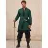imageRuncati Mens Medieval Pirate Shirt Renaissance Viking Knight Warrior Tunic Tops Lace Up LARP Halloween CostumeDark Green