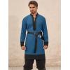 imageRuncati Mens Medieval Pirate Shirt Renaissance Viking Knight Warrior Tunic Tops Lace Up LARP Halloween CostumeLake Blue