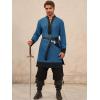 imageRuncati Mens Medieval Pirate Shirt Renaissance Viking Knight Warrior Tunic Tops Lace Up LARP Halloween CostumeLake Blue