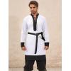 imageRuncati Mens Medieval Pirate Shirt Renaissance Viking Knight Warrior Tunic Tops Lace Up LARP Halloween CostumeWhite