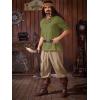 imageRuncati Mens Medieval Pirate Shirt Renaissance Viking Long Sleeve Shirts Lace Up Scottish Halloween Costume TopsArmy Green