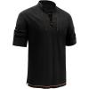 imageRuncati Mens Medieval Pirate Shirt Renaissance Viking Long Sleeve Shirts Lace Up Scottish Halloween Costume TopsBlack