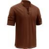 imageRuncati Mens Medieval Pirate Shirt Renaissance Viking Long Sleeve Shirts Lace Up Scottish Halloween Costume TopsBrown