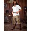 imageRuncati Mens Medieval Pirate Shirt Renaissance Viking Long Sleeve Shirts Lace Up Scottish Halloween Costume TopsWhite
