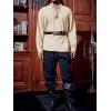 imageRuncati Mens Medieval Pirate Shirt Steampunk Viking Renaissance Long Sleeve Lace Up Scottish Halloween Costume TopsBeige