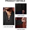 imageRuncati Mens Medieval Pirate Shirt Steampunk Viking Renaissance Long Sleeve Lace Up Scottish Halloween Costume TopsBlack