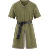 imageRuncati Mens Medieval Pirate Tunic Renaissance Viking Knight Costume Linen Short Sleeve LARP Halloween TopsArmy Green