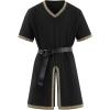 imageRuncati Mens Medieval Pirate Tunic Renaissance Viking Knight Costume Linen Short Sleeve LARP Halloween TopsBlack