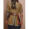 imageRuncati Mens Medieval Pirate Tunic Renaissance Viking Knight Costume Linen Short Sleeve LARP Halloween TopsBrown