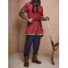 imageRuncati Mens Medieval Pirate Tunic Renaissance Viking Knight Costume Linen Short Sleeve LARP Halloween TopsBurgundy