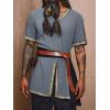 imageRuncati Mens Medieval Pirate Tunic Renaissance Viking Knight Costume Linen Short Sleeve LARP Halloween TopsGrey