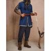 imageRuncati Mens Medieval Pirate Tunic Renaissance Viking Knight Costume Linen Short Sleeve LARP Halloween TopsNavy