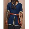 imageRuncati Mens Medieval Pirate Tunic Renaissance Viking Knight Costume Linen Short Sleeve LARP Halloween TopsNavy